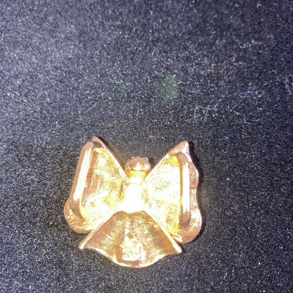 Gold Plated Sterling Silver Cubic Zirconia Bow Enhancer Slide Pendant - Picture 3 of 3